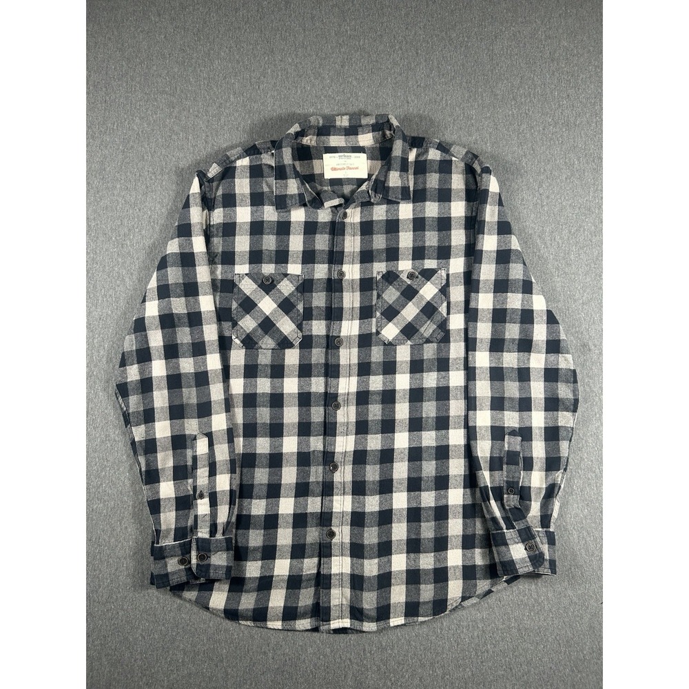 Urban Pipeline Awesomely Soft Ultimate Flannel Black & Grey Plaid Button Up L